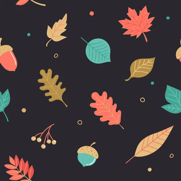 こんにちは、秋のシームレス パターン — ストックベクタ