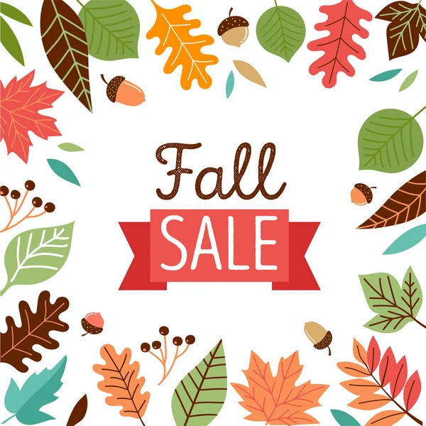 Olá Outono - Fall Sale banner — Vetor de Stock