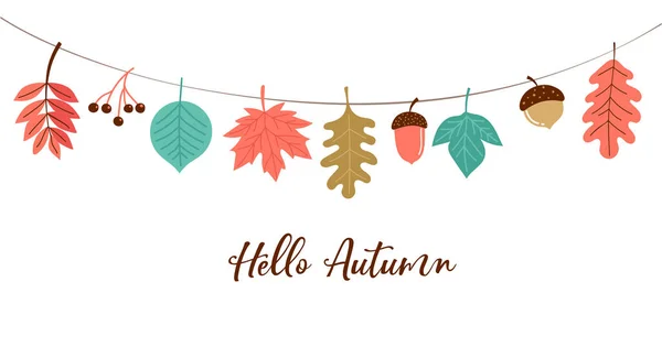 Fall, Autumn season illustration, background — Stock Vector