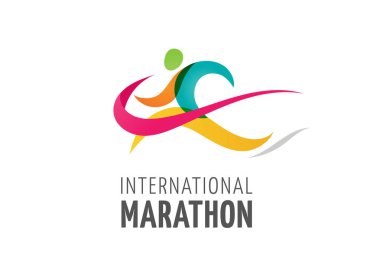 Run icon, symbol, marathon poster and logo clipart