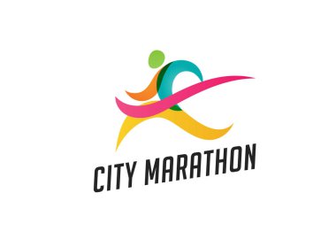 Run icon, symbol, marathon poster and logo clipart