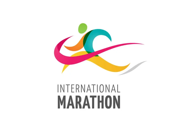 Icône, symbole, affiche et logo du marathon — Image vectorielle