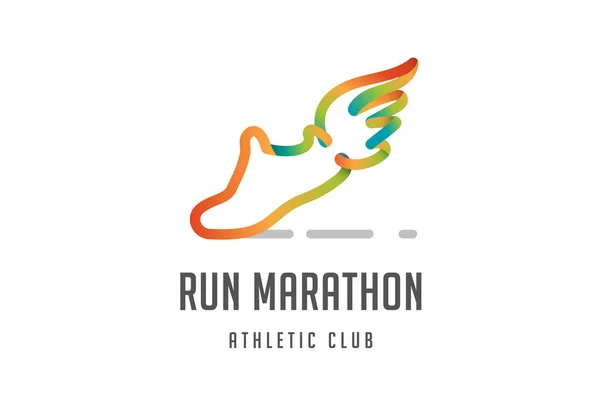 Esegui icona, simbolo, poster e logo della maratona — Vettoriale Stock