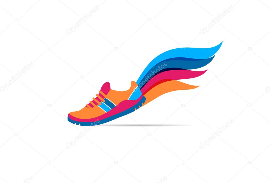 Run icon, symbol, running marathon poster and logo