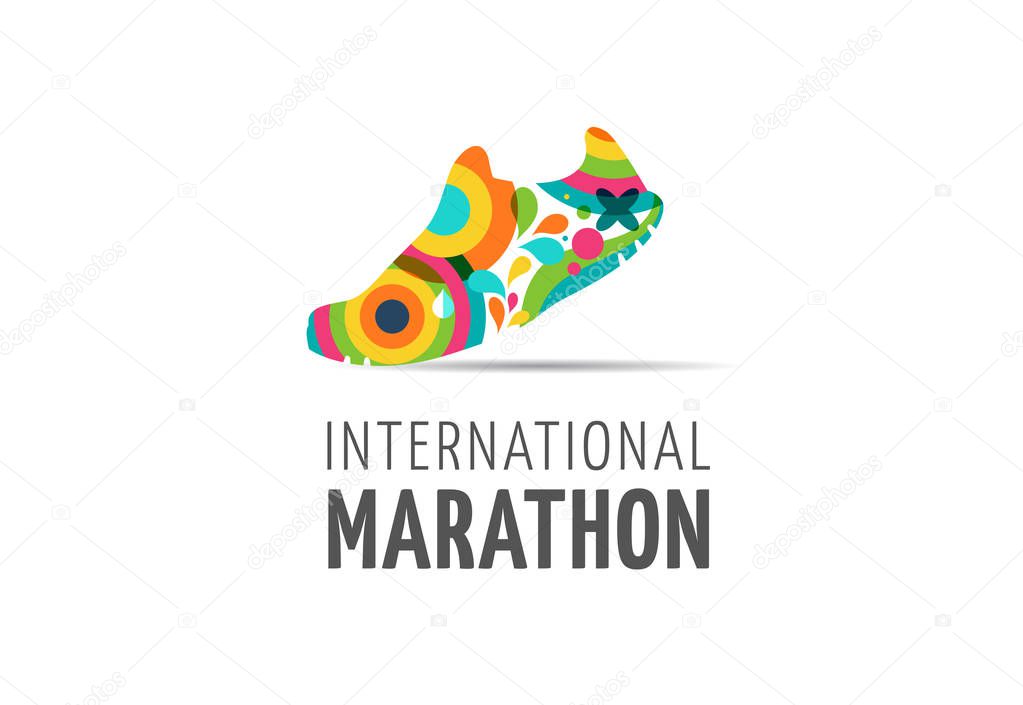Run icon, symbol, running marathon poster and logo