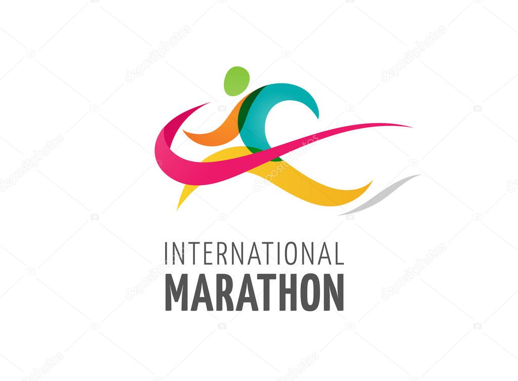 Run icon, symbol, running marathon poster and logo