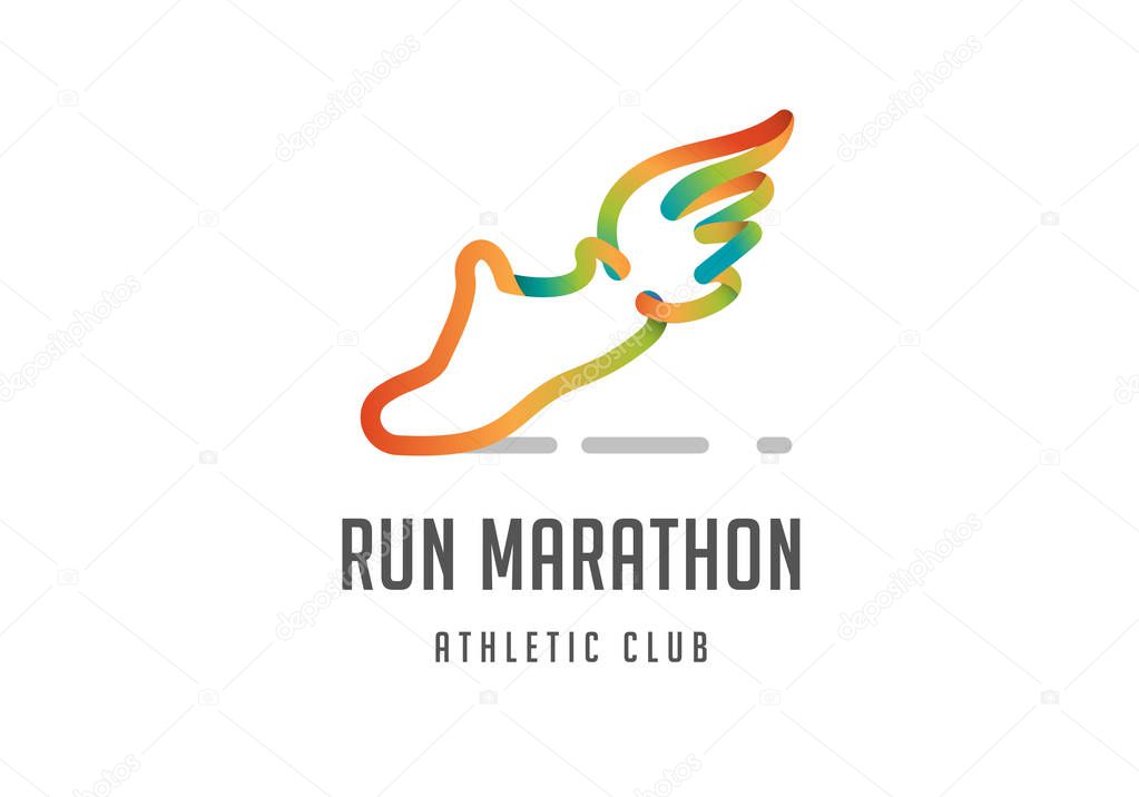 Run icon, symbol, running marathon poster and logo