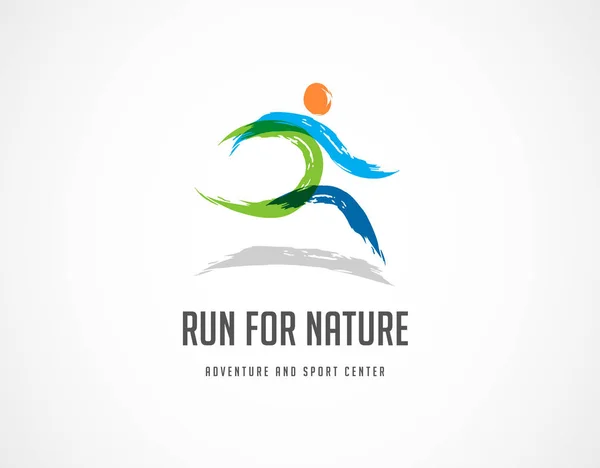 Corra ícone, símbolo, cartaz de maratona e logotipo —  Vetores de Stock