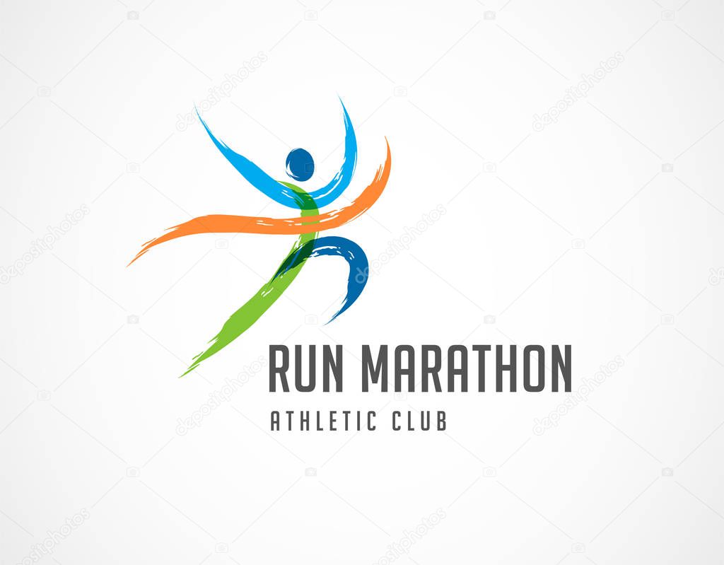Run icon, symbol, running marathon poster and logo