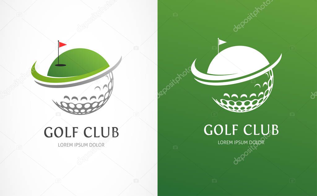 Golf club icons, symbols, elements and logo vector collection