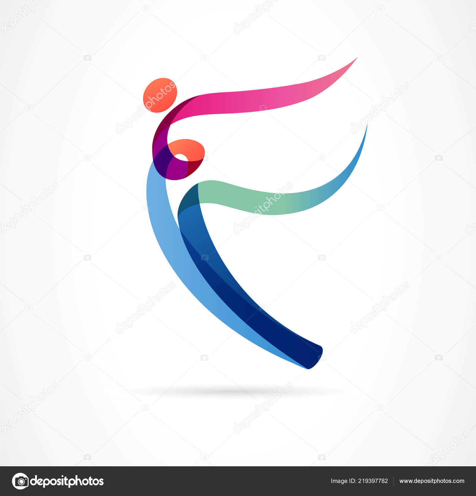 Abstract Human Figure Logo Design Gym Fitness Running Trainer Vector Colorful Logo Active Fitness Sport Dance Web Icon And Symbol Stock Vector C Marish 219397782