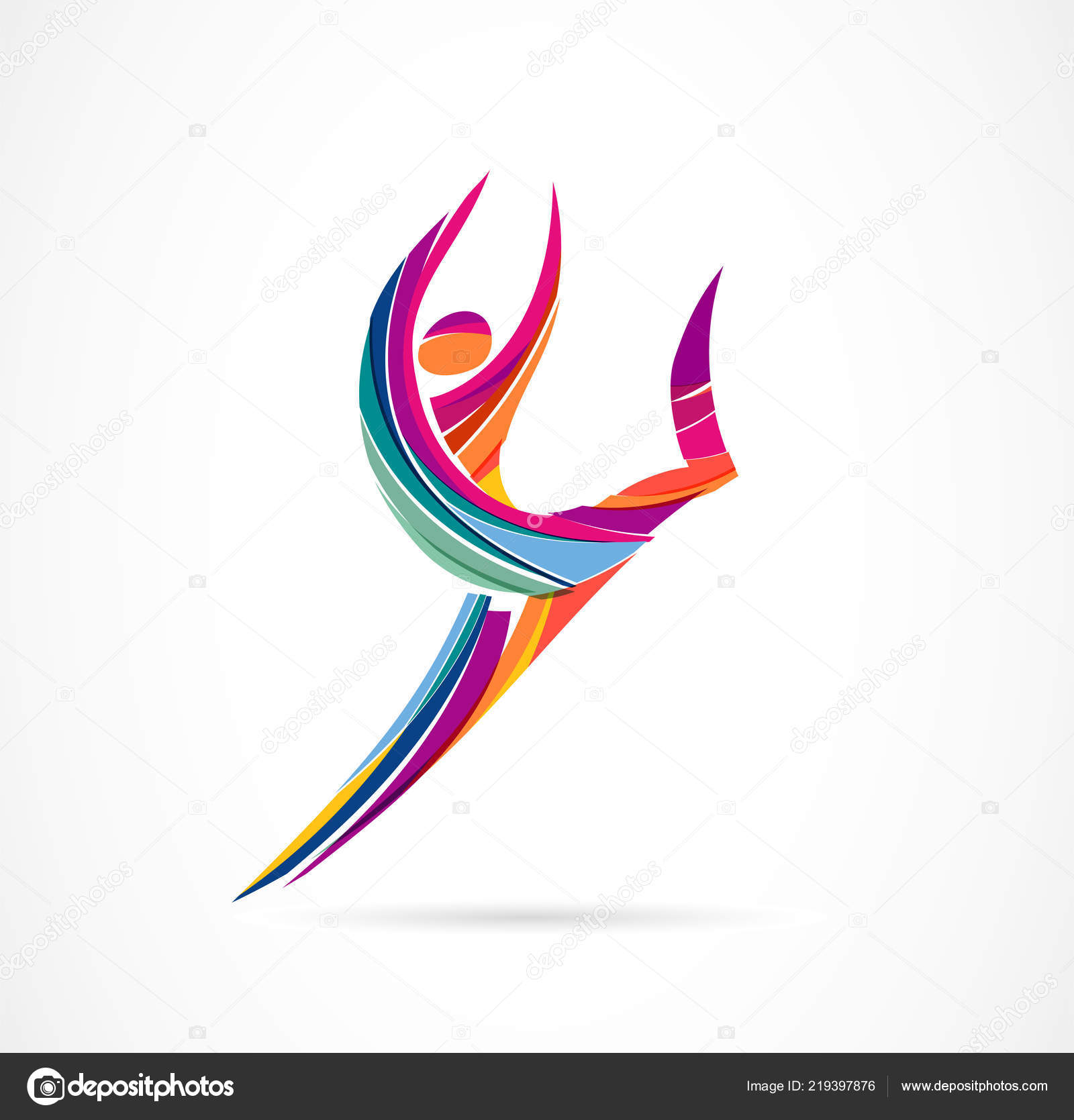 Abstract Human Figure Logo Design Gym Fitness Running Trainer Vector Colorful Logo Active Fitness Sport Dance Web Icon And Symbol Stock Vector C Marish 219397876