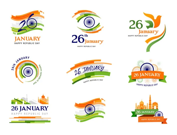 Indian Republic Day concept design, banner, poster and logo — Stock Vector