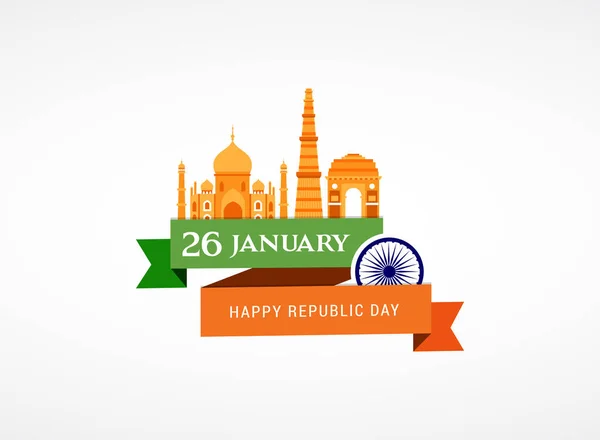 Dzień Republiki Indii koncepcja, banner, plakat i logo — Wektor stockowy
