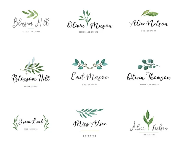 Logos élégants, monogrammes de mariage, élégant dessiné à la main, collection délicate — Image vectorielle