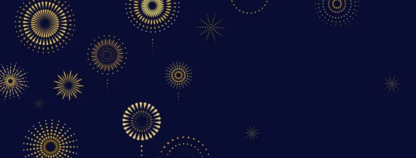 Feux d'artifice, pétard la nuit, fond de célébration, vainqueur, affiche de victoire, bannière illustration vectorielle — Image vectorielle