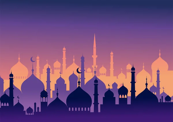 Ramadan kareem gratulationskort och banner. Islamiska lykta på månen abd stjärnor bakgrund. Vektorillustration — Stock vektor