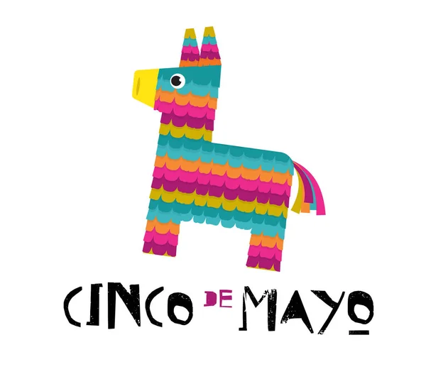 Mexican Fiesta transparent i plakat projekt z osioł pinata, kwiaty, dekoracje — Wektor stockowy