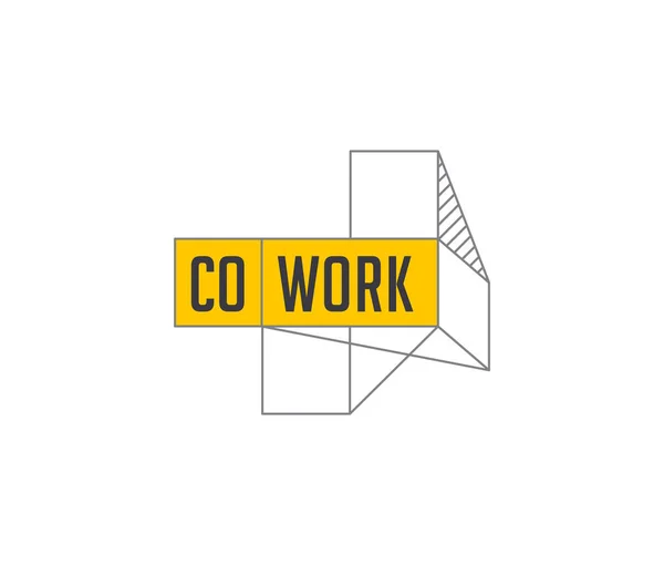 Coworking Space, networking zone logo en pictogram. Vector design — Stockvector