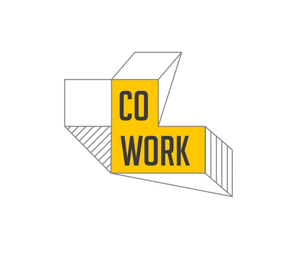 Espaço de Coworking, logotipo da zona de rede e ícone. Projeto vetorial —  Vetores de Stock