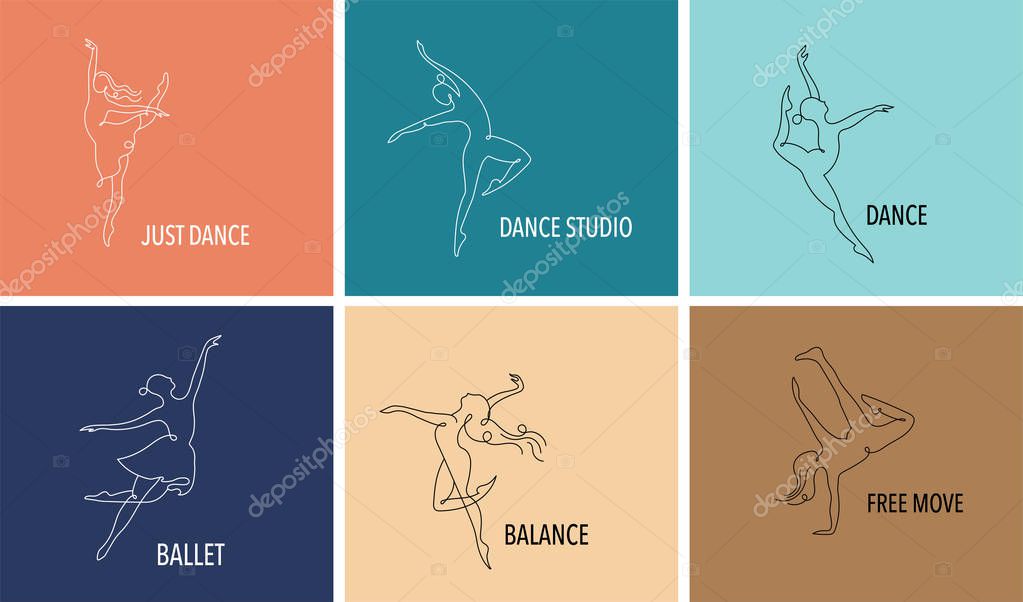 Abstract people logo design. Gym, fitness, running trainer vector colorful logo. Active Fitness, sport, dance web icon and symbol collection