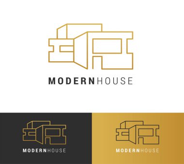 Gayrimenkul logosu, bina geliştirme, logolar, simgeler ve öğeler kümesi