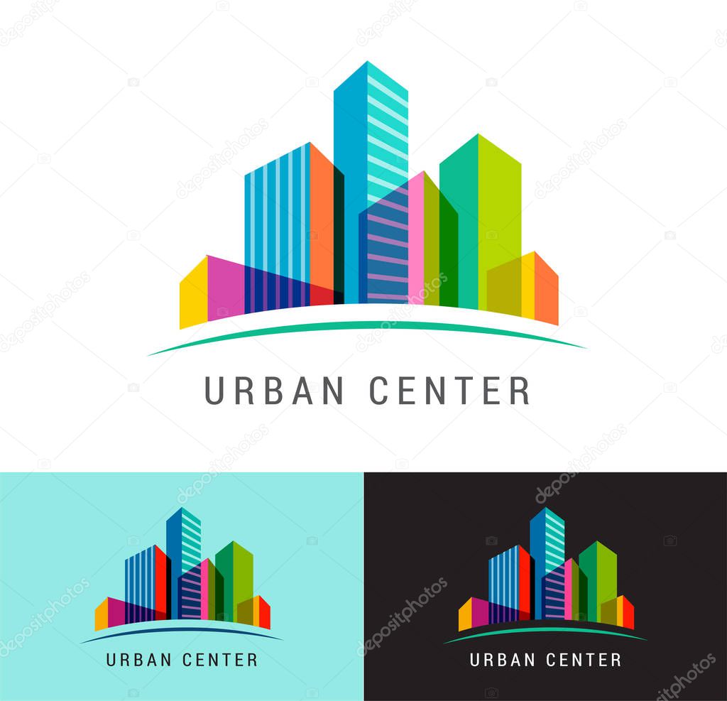 Real estate logo, building development, icon and element