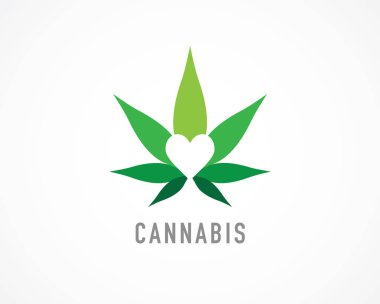 Kenevir yaprağı, tıbbi marihuana, CBD yağı, sembol ve logo. Vektör tasarımı