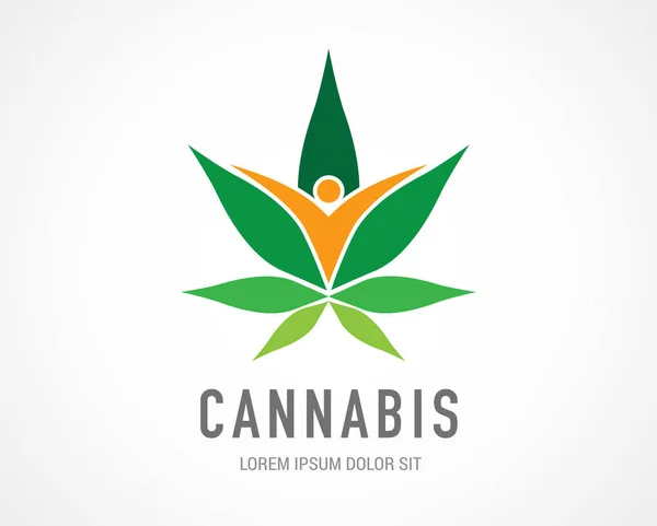Cannabisblatt, medizinisches Marihuana, CBD-Öl, Symbol und Logo. Vektordesign — Stockvektor