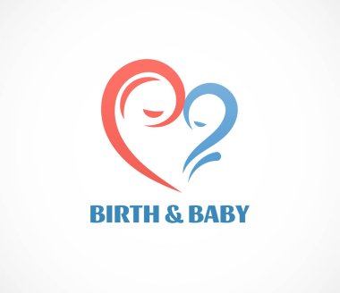 Birth, pregnant, family and baby care logo and symbol. Vector design clipart