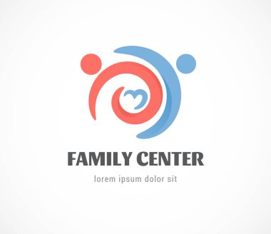 Doğum, hamile, aile ve bebek bakım logosu ve sembolü. Vektör tasarımı