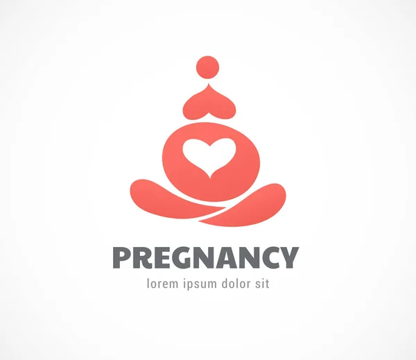 Роды, беременные, семья и уход за детьми логотип и символ. Векторный дизайн — стоковый вектор