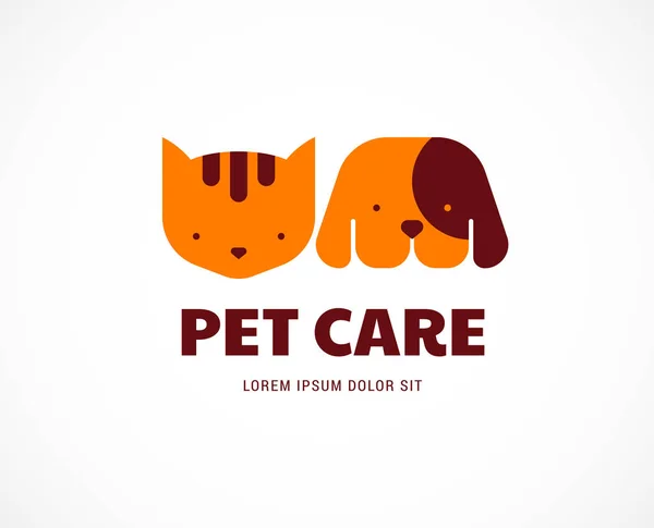 Obchod se zvířaty, veterinární klinika, logo psa a kočky, symbol. Návrh a ilustrace vektorů — Stockový vektor