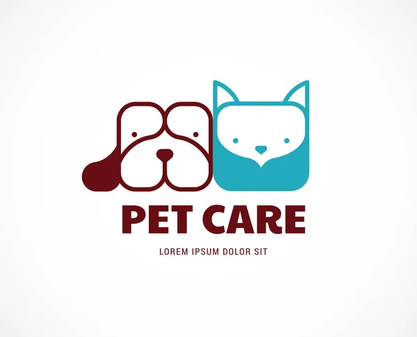 Hayvan dükkanı, veteriner kliniği, köpek ve kedi logosu, sembol. Vektör tasarımı ve illüstrasyonu — Stok Vektör