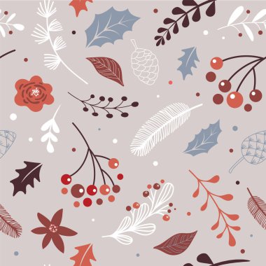 Noel modern, zarif İskandinav, İskandinav deseni. Vektör tasarımı