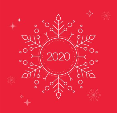 Yeni yılınız kutlu olsun, mutlu noeller ve temiz modern geometrik kar taneleri tasarımı.