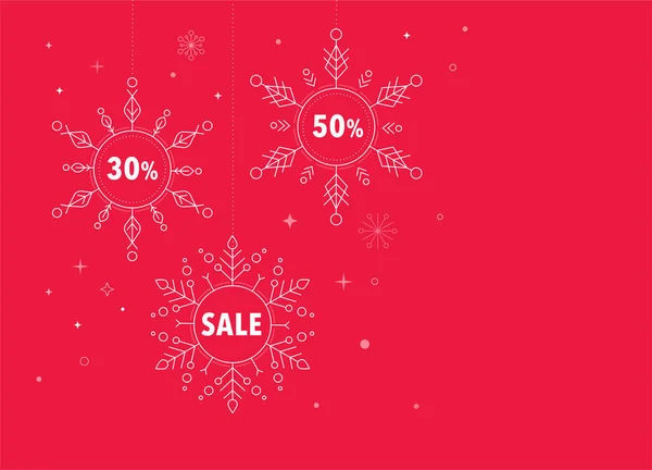 Bonne année, joyeux Noël en arrière-plan avec un design moderne et propre de flocons de neige géométriques — Image vectorielle