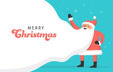 Billboard ve afiş için Noel Baba konsepti tasarımı. Vektör illüstrasyonu