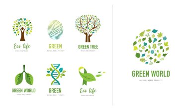 Dünya Çevre Günü, yeşil konsept tasarımı. Vektör illüstrasyonu