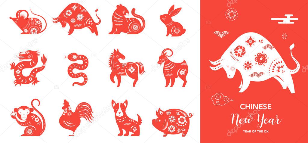 Chinese new year, Chinese zodiac animals symbols