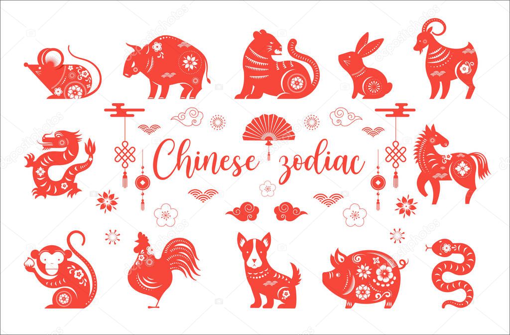Chinese new year, Chinese zodiac animals symbols