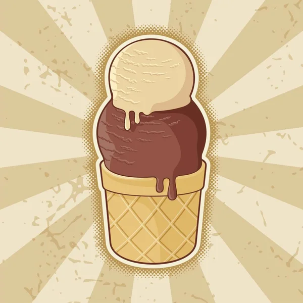 Två bollar Ice Cream Cup — Stock vektor