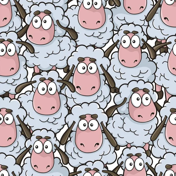 Sheep Cartoon Pattern — Stock Vector