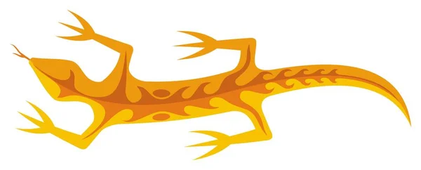 Tribal Lizard Orange — Stock Vector