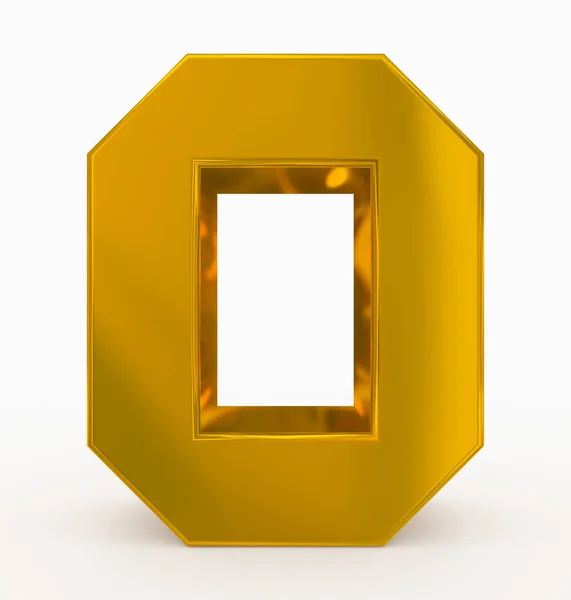Numero Cubico Oro Isolato Bianco Rendering — Foto Stock