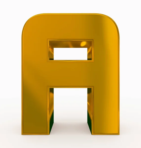 Buchstabe Cubic Gerundet Golden Isoliert Auf Weiß Rendering — Stockfoto