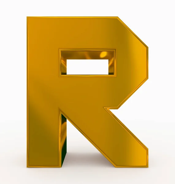 Letter Cubic Golden Isolated White Rendering — Stock Photo, Image