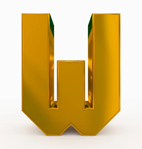 Letter Cubic Golden Isolated White Rendering — Stock Photo, Image