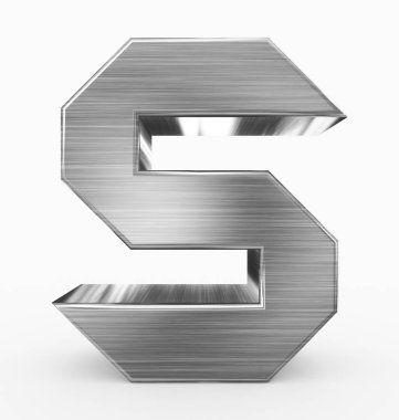 Beyaz - 3d render izole S harfi 3d küp metal
