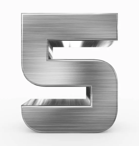 Number Cubic Rounded Metal Isolated White Rendering — Stock Photo, Image